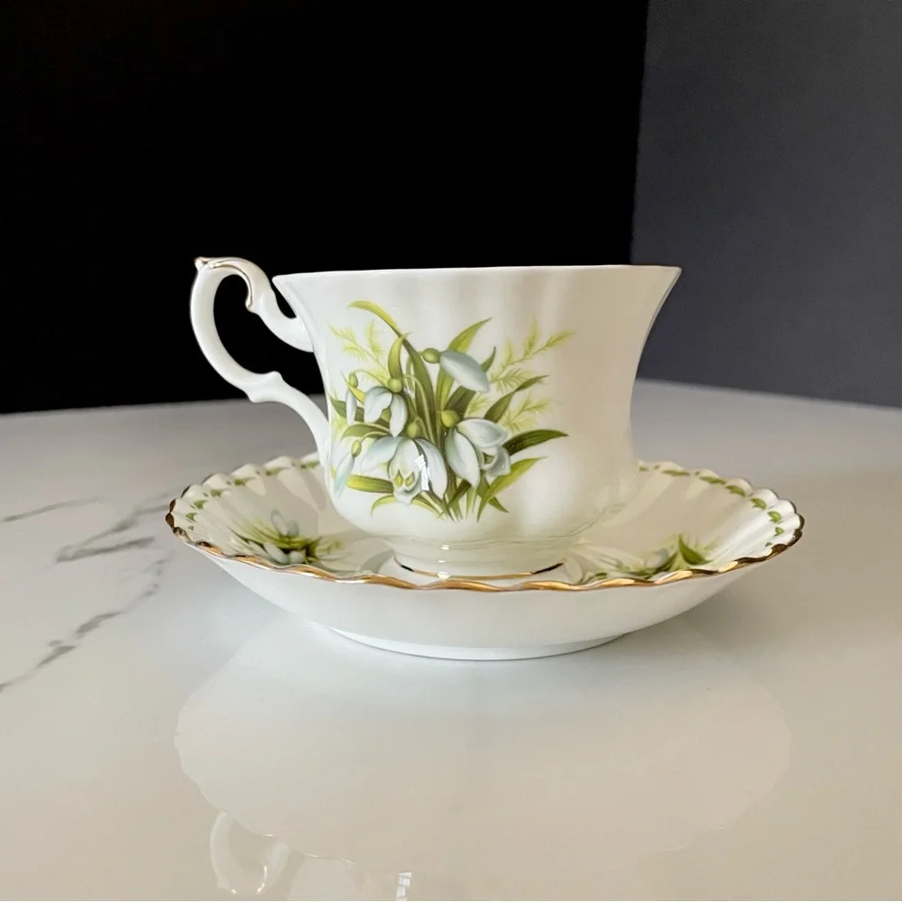 January Snowdrops Cup & Saucer by Royal Albert